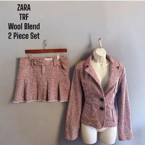 Zara Pink Mini Skater Skirt Set